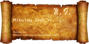Mikolay Iván névjegykártya