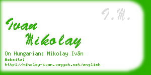 ivan mikolay business card